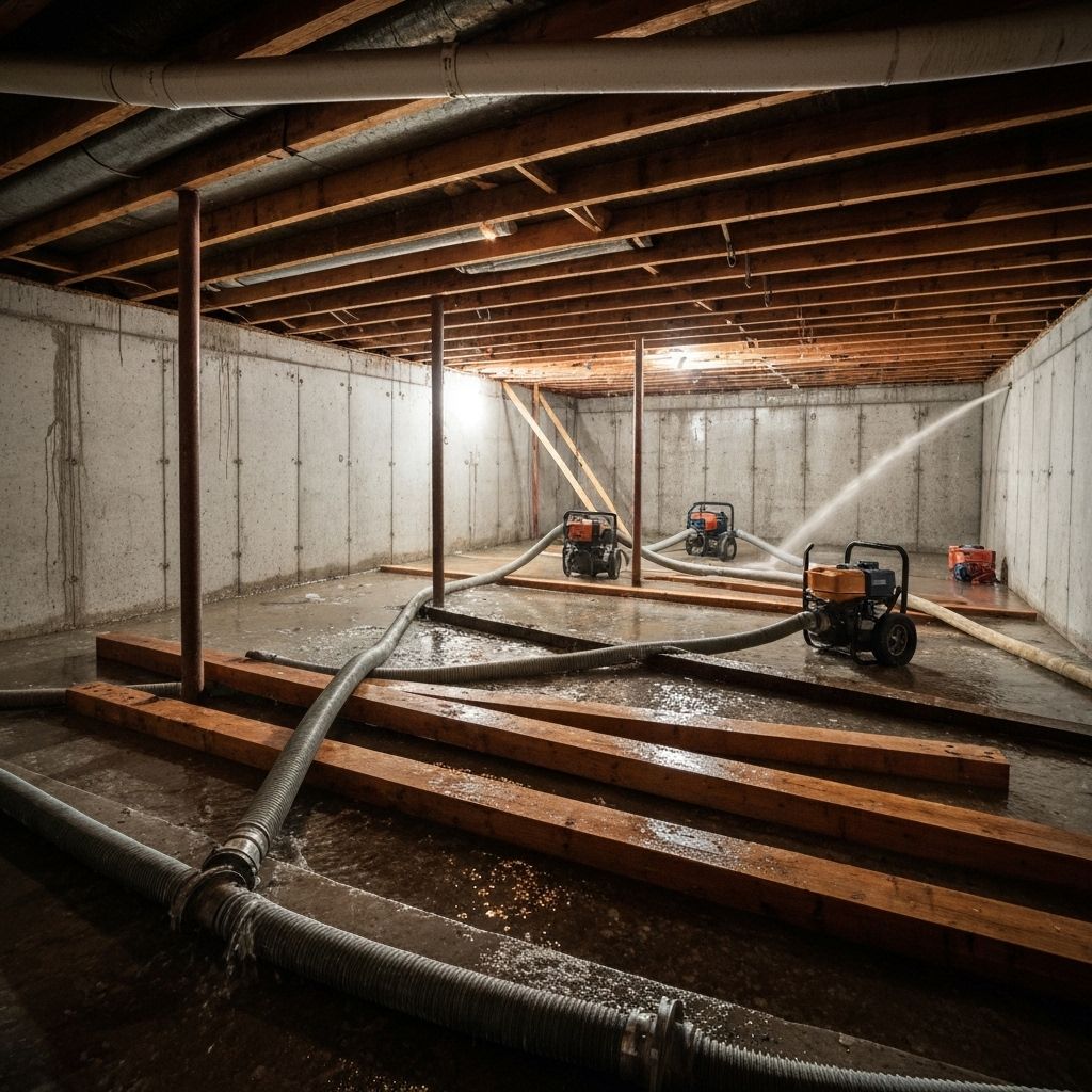 Water extraction equipment removing flood water in Saint Paul, MN